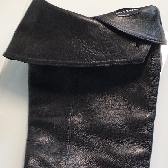 Womens OTK High Black Lined Leather Boots - Picture 6 of 10